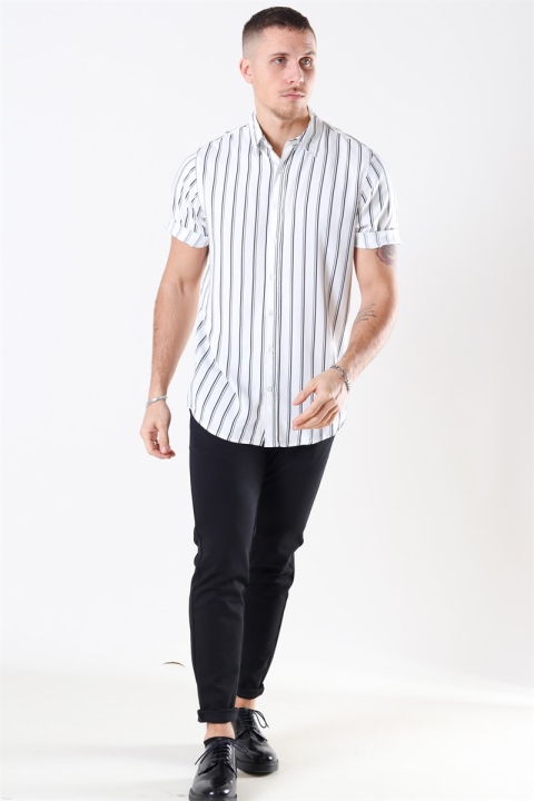 Denim Project Grande S/S Skjorta White Stripe