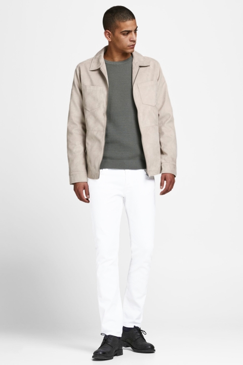 Jack & Jones JPRCOOPER PU SHIRT JACKET White Pepper