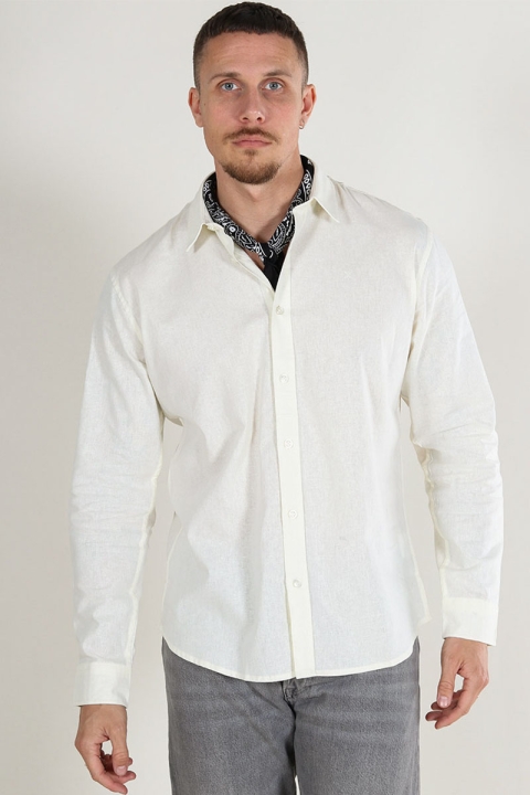 Clean Cut Copenhagen Cotton Linen Skjorta Ecru