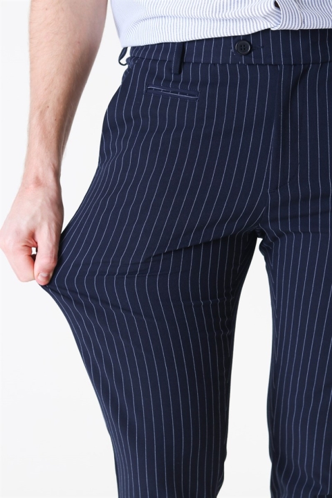 Les Deux Como Light Pinstripe Kostym Pants D.Navy/Provincial blue