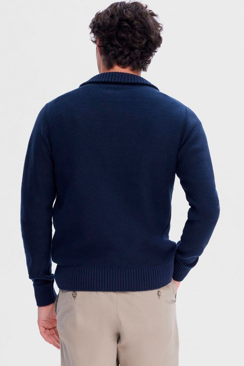 Selected Axel LS Knit Half Zip Sky Captain