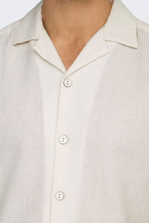 ONLY & SONS Bertil Waffle SS Resort Shirt Cloud Dancer
