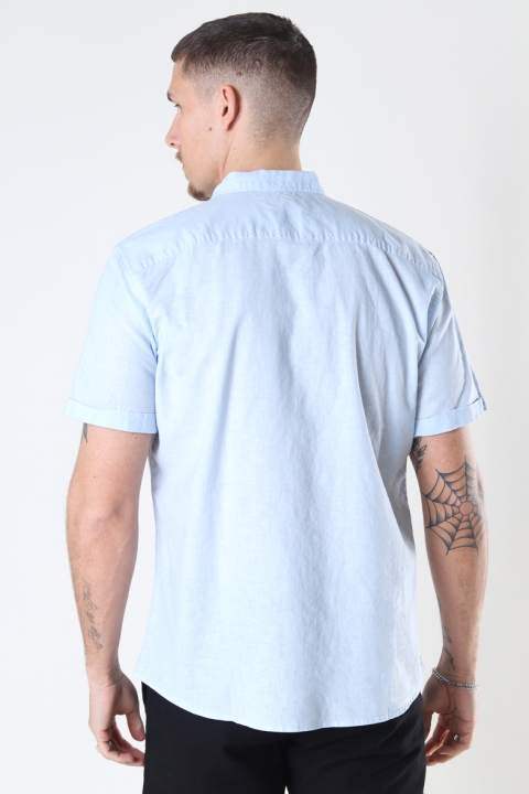 Clean Cut Copenhagen Cotton / Linnen Shirt S/S Sky Blue