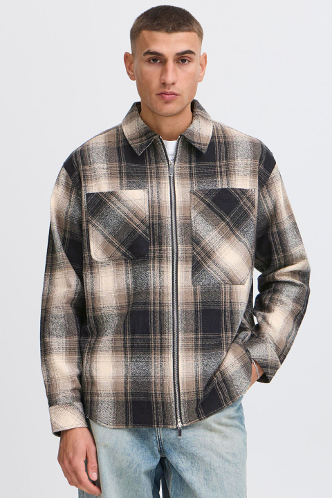 Solid Rikki Woven LS Shirt Slate Black