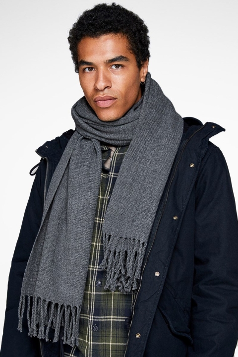 Jack & Jones SOLID WOVEN SCARF Grey Melange