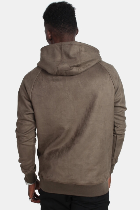 Urban Classics Imitation Suede Hoodie Olive