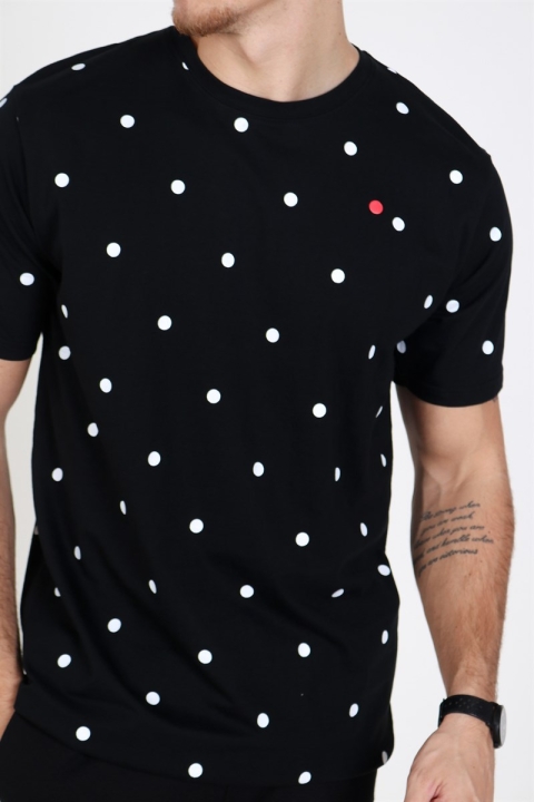 Denim Project Dot T-shirt Black White Dot