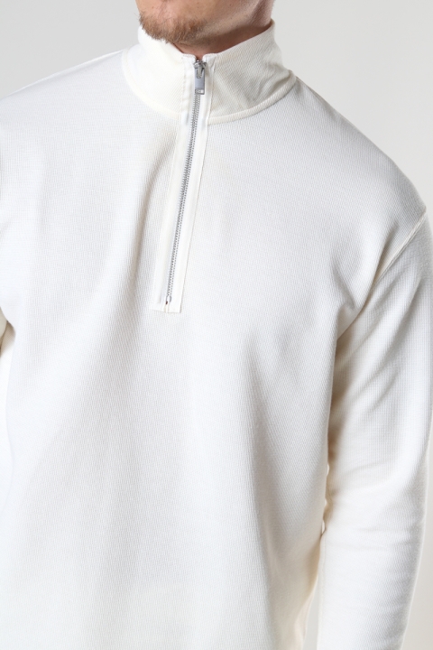 Selected SLHRELAXDREW LS HIGH NECK SWEAT G Egret