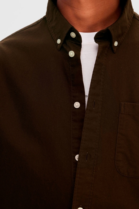 Selected Rick Oxford Regular Shirt Ls Demitasse