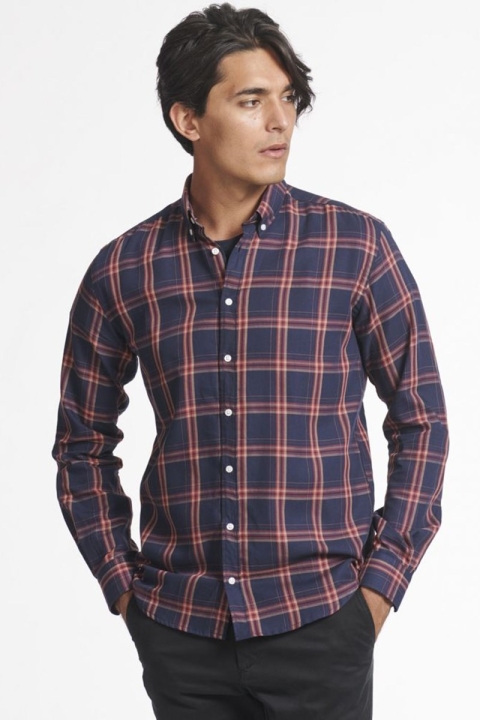 Les Deux Boswell Skjorta Dark Navy Check