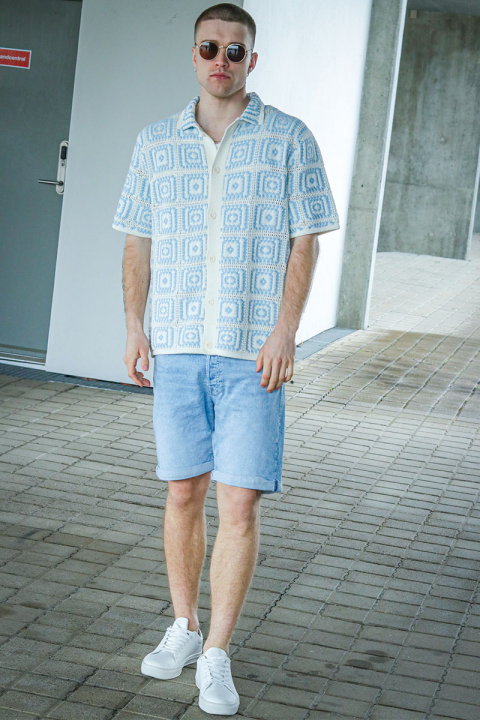 ONLY & SONS Bart Relaxed Fit SS Knit Shirt Egret