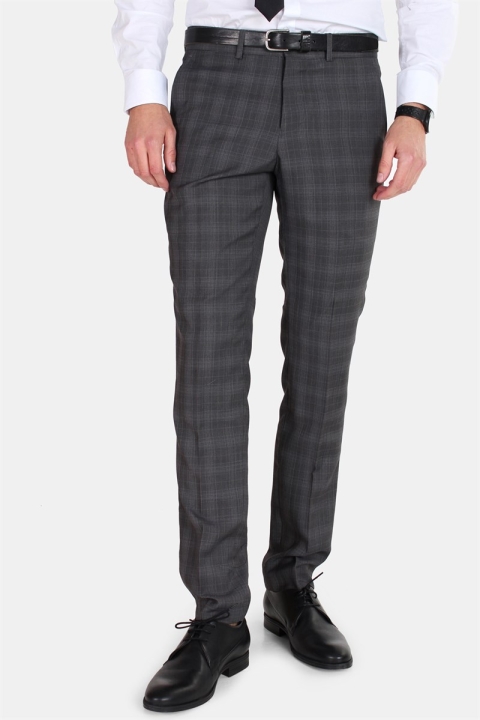 Lindbergh Checked Men's Kostym Check Grey