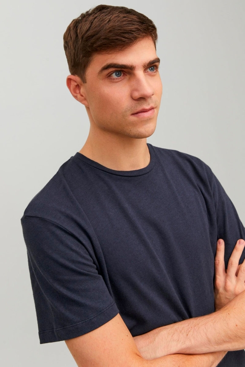 Jack & Jones Soft Linen Tee SS Crew Perfect Navy