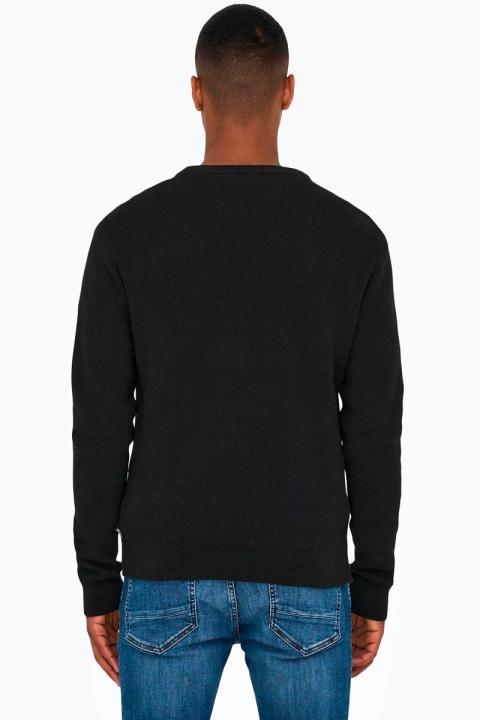 ONLY & SONS PHIL STRUC CREW KNIT Black