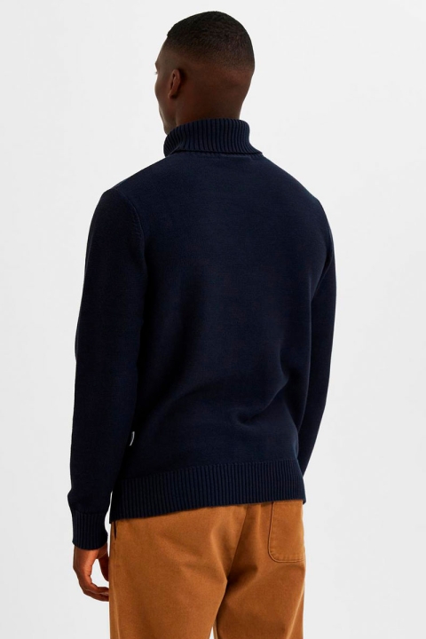 Selected Axel Ls Knit Roll Neck Sky Captain
