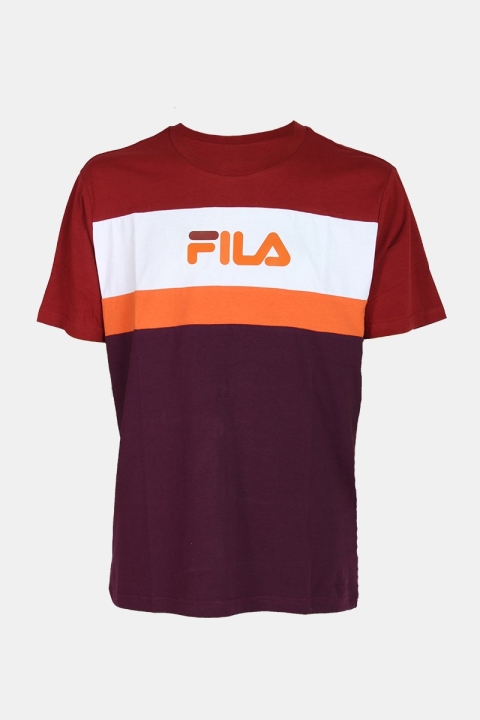 Fila Men Aaron SS T-shirt Potent-Merlot-Bright-Wht-Harvest-Pumkin