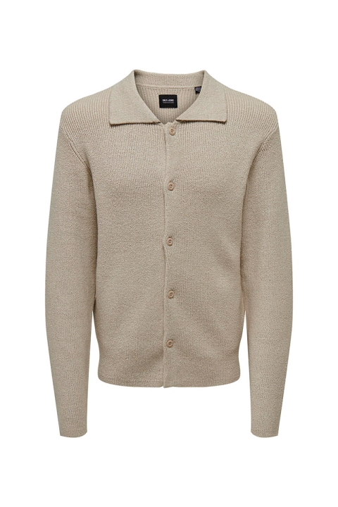 ONLY & SONS Toke Cardigan Knit Silver Lining