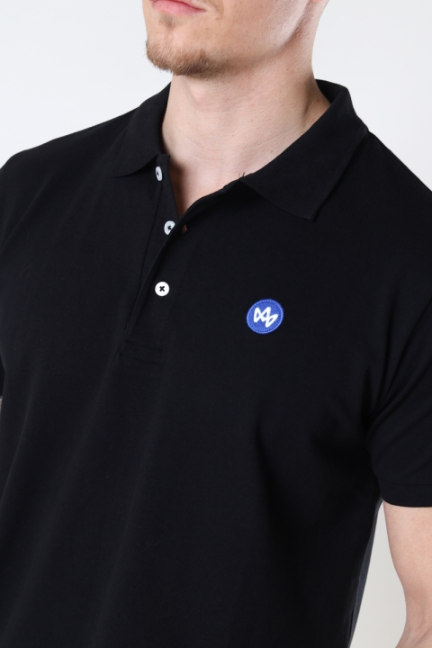 Kronstadt Albert Recycled cotton polo Black