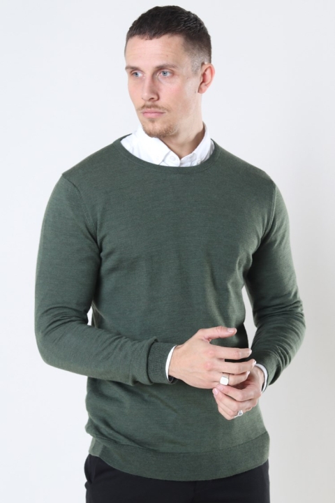 Clean Cut Copenhagen Merino Wool Crew Sticka Army Melange