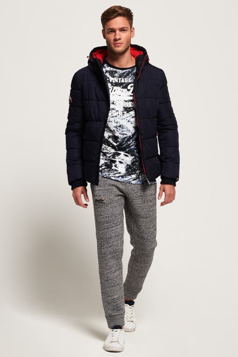 Superdry Sports Puffer Jacka Navy/Bright Red