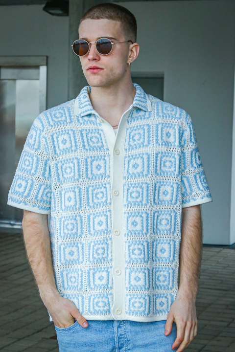ONLY & SONS Bart Relaxed Fit SS Knit Shirt Egret