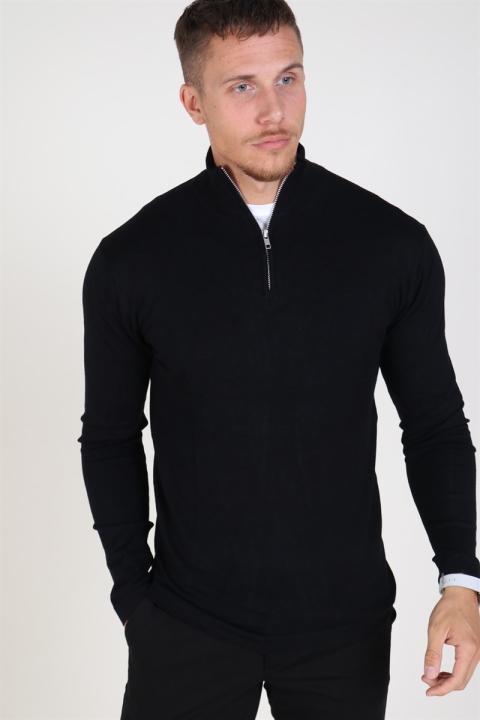 Tailored & Originals Knit - MKlockaray Half zip Black