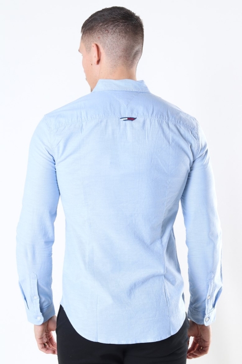 Tommy Jeans Slim Stretch Oxford Skjorta Perfume Blue