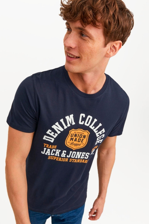 Jack & Jones JJELOGO TEE SS O-NECK 2 COL SS23 SN Sky Captain