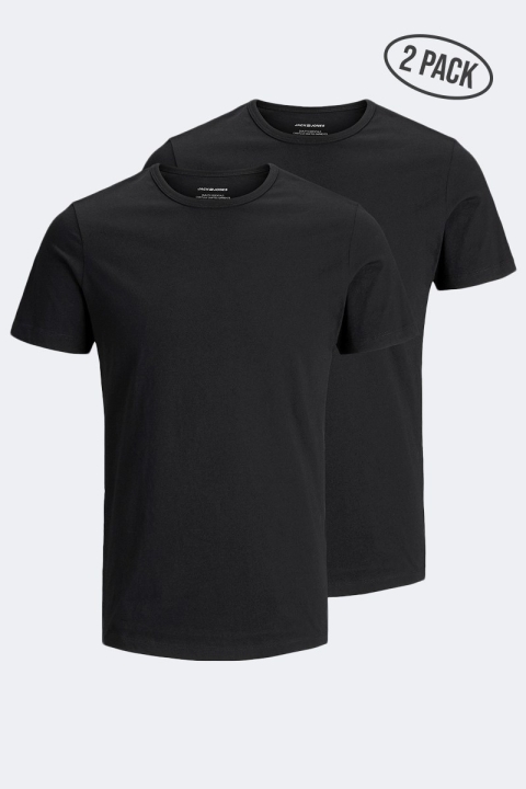 Jack & Jones Basic Crew Tee SS 2-Pack Black