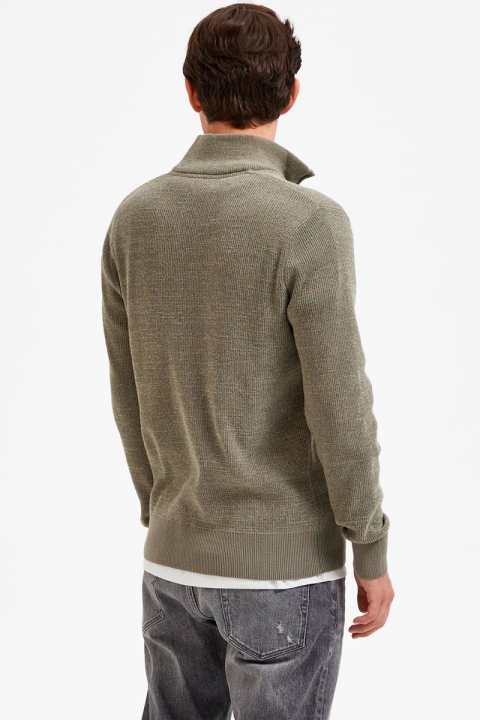 Selected SLHRODNEY LS HIGH NECK HALF ZIP W Vetiver