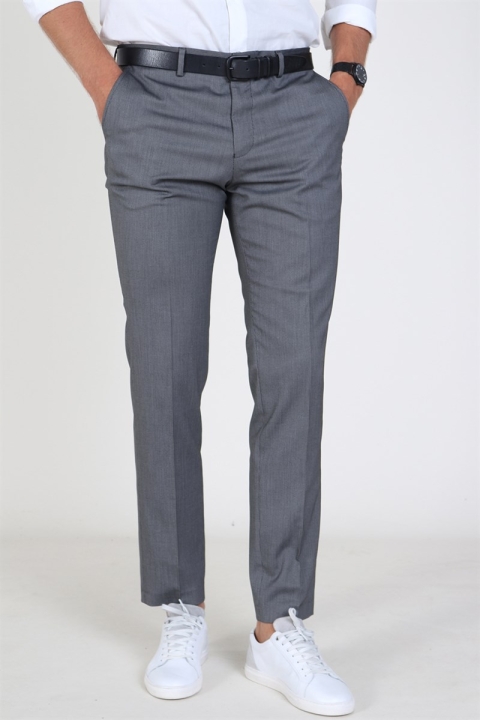 Selected Slim Mylo Logan StructKlockae Pants Dark Grey Melange