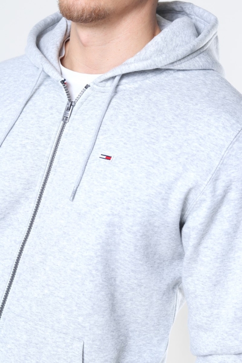 Tommy Jeans Fleece Zip Hoodie Light Grey