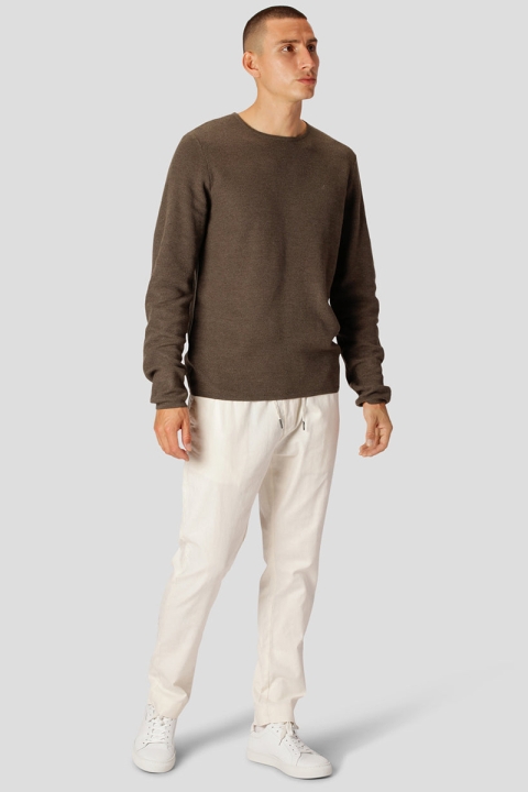 Clean Cut Copenhagen Lauritz Crew Knit Dark Brown Melange