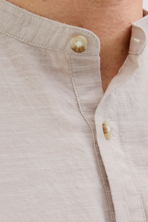 Jack & Jones Summer Half Placket Shirt Ls Crockery