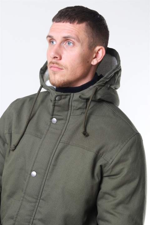 Only & Sons Yanick Teddy Hood Parka Jacka Olive Night