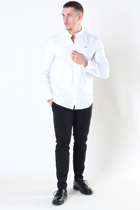 Tommy Jeans Slim Stretch Oxford Skjorta White