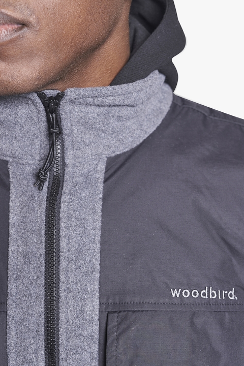 Woodbird Strukt Fleece Vest Dark Grey