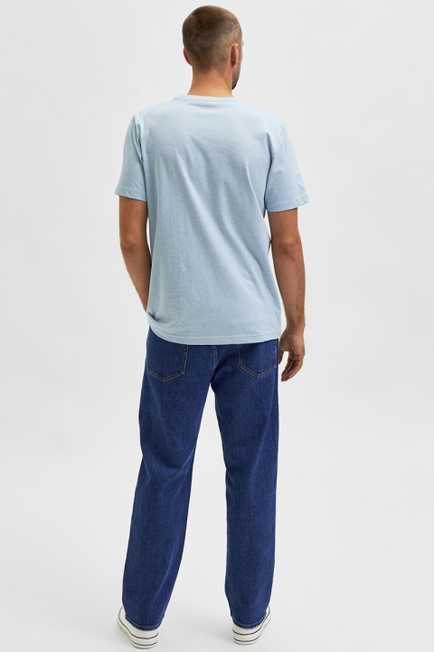 Selected SLHNORMAN SS O-NECK TEE W NOOS Celestial Blue Melange