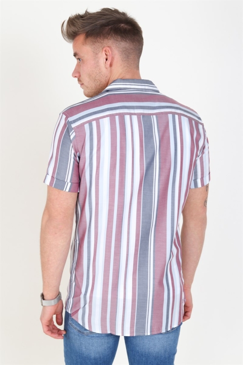 Jack & Jones Robert Stripe Skjorta S/S Cordovan