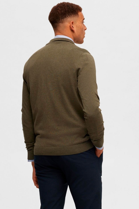 Selected Berg Knit Half Zip Ivy Green