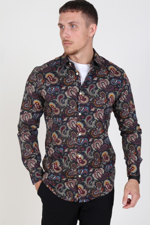 Only & Sons Frederik L/S Paisley Stretch Skjorta Phantom