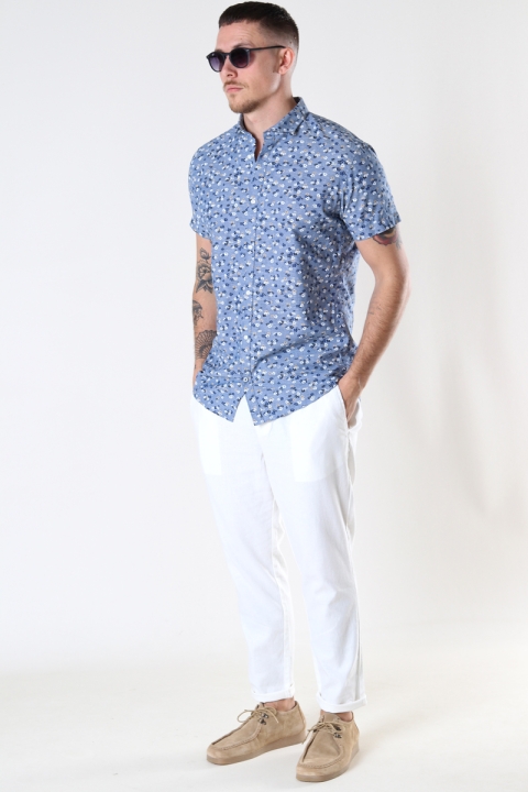 Jack & Jones JPRBLASUMMER BLACKPOOL SHIRT S/S SN Faded Denim