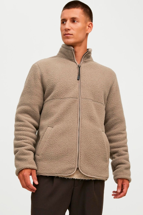 Jack & Jones JPRBLUBAKER FLEECE ZIP THROUGH Walnut