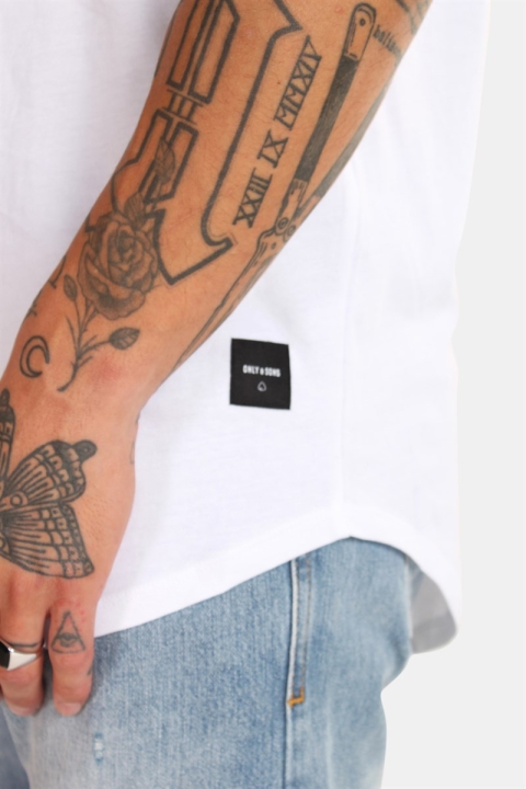 Only & Sons MATT LONGY SS TEE White