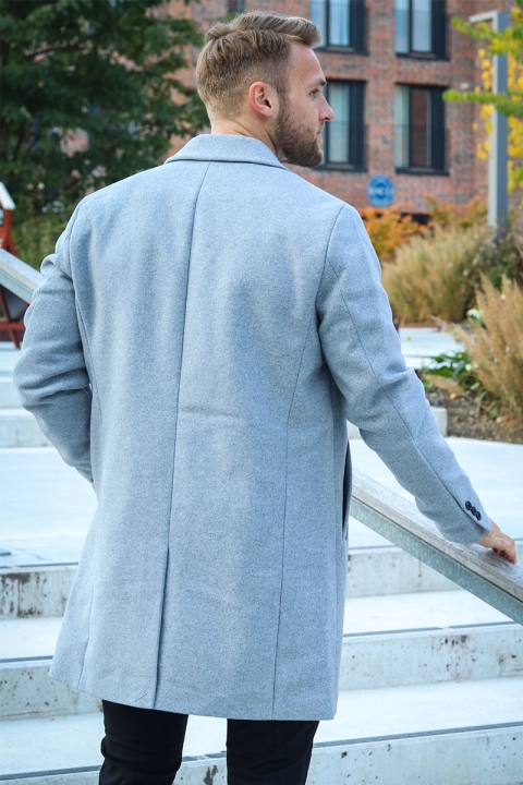 Jack & Jones Morrison Wool Coat Light Grey Melange