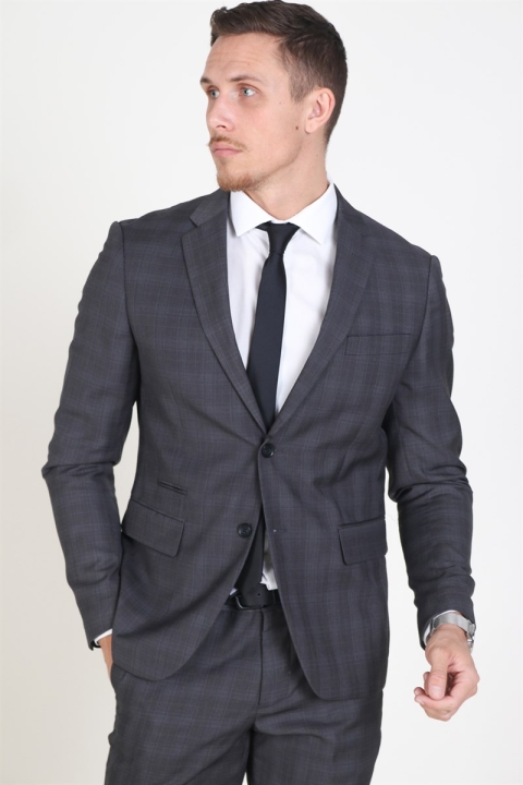 Lindbergh Checked Men's Kostym Check Grey