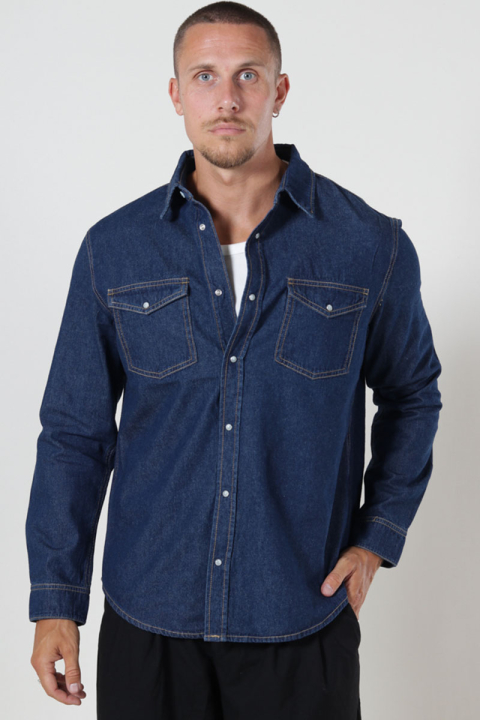 ONLY & SONS Bane Regular Fit Denim Shirt Dark Blue Denim