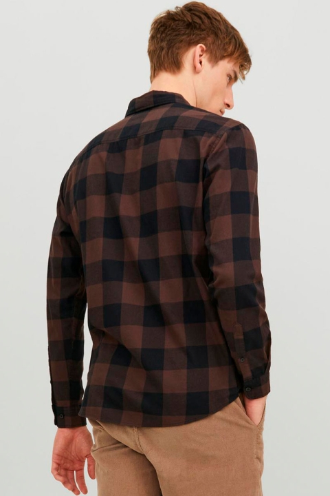 Jack & Jones Gingham Twill Shirt L/S Seal Brown