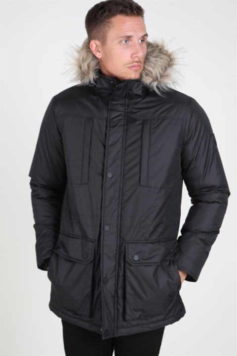 Solid Decker Parka Jacka Black