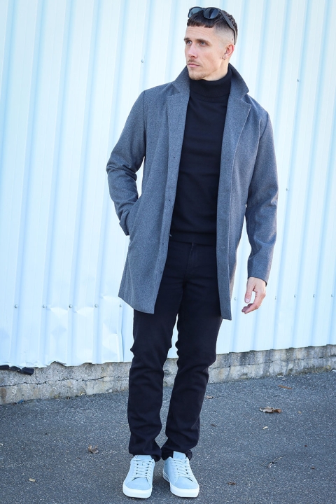 Jack & Jones TOMMY WOOL COAT Grey Melange